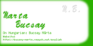 marta bucsay business card